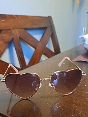 Call It Spring Heart-Shaped Sunglasses in Pink and Brown